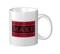 BDIX Thick Coffee Mug Bad Decisions Make Good Stories Mug Mugs for Women Gifts for Dads