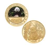 BDJAOZALL Giant Panda Gold Plated Commemorative Coin China National Treasure Panda Challenge Coins Business Souvenir Gift For Collection