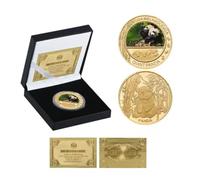 BDJAOZALL Giant Panda Gold Plated Commemorative Coin China National Treasure Panda Challenge Coins Business Souvenir Gift For Collection