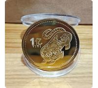 BDJAOZALL Twelve Zodiac Chinese Coins Golden Commemorative Coin For Wealth Feng Shui Animal Collection Gift Desktop Metal Ornament