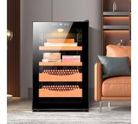 BDJSN 70L Electric Cigar Humidor, 60W Floor Standing Cigar Storage Cabinet With 360° Air Cooling Technology, 11-18℃ Temperature Control, Low Noise Moisturizing Cabinet for Home, Bar, Office
