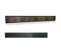 BDJSN Digital Multiple Time Zones Clock, Wall Mounted 4 Time Zones World Clock, 5 Brightness Adjustment, City Can Be Changed, for Hotels, International Airports, Multinational Corporations