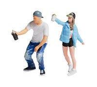 BDJXOZYH 1/87 Diorama Graffiti Figure Characters Resin People Train Layout blue white