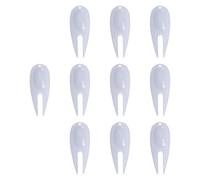 BDJXOZYH 10 Pieces Golf Divot Tool Compact Lawn Repair Prong for Outdoor Stadium Training White, 7x2.7x0.55cm