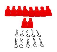 BDJXOZYH 10/Set Universal RC Body Clips Pins for 1:24 1:18 RC Crawler Buggy Monster Red, 20x5MM