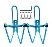 BDJXOZYH 2 Pieces Bicycle Water Bottle Holder Aluminum Mountain Bike Bottle Can Cage Bracket Cycling Drink Water Cup Rack, blue