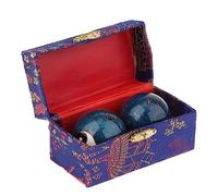 BDJXOZYH 2 Pieces Massage Balls with Storage Box Baoding Balls for Middle Aged People Gossip Blue, Diameter 42mm