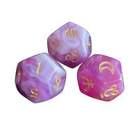 BDJXOZYH 3 Pieces Astrology Dice Multisided Dice 12 Sided Polyhedral Dice for Party Favors Rose Red