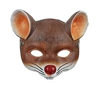 BDJXOZYH 3D Mouse Half Face Mask Costume Cosplay Masquerade Easter Rat Animal Mask Brown, 22x17cm