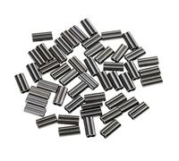 BDJXOZYH 50 Pieces Double Barrel Copper Crimp Sleeves Fishing Crimps for Rig Making 1.5mm Bore, Black