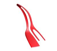BDJXOZYH Easy Flipping And Gripping With Heat Resistant Flip Tongs Easy To Nylon Double Sided Spatula Turner 2 In 1 Spatula Tongs red
