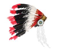 BDJXOZYH Feather Headdress American Chief Indian Native Hat for Mardi Gras Dance Show Style E