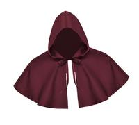 BDJXOZYH Halloween Cloak Cosplay Death Cape Cowl Shawl Medieval Hooded Cloak Hat Red