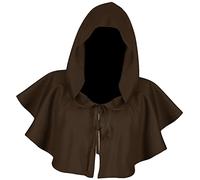 BDJXOZYH Halloween Cloak Cosplay Death Cape Wizard Cloak for Women Men Unisex Coffee, Universal