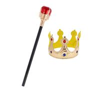 BDJXOZYH Royal Crown & Scepter Kids King Queen Costume Accessories Party Fancy Dress