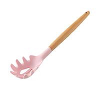 BDJXOZYH Silicone Kitchenware Silicone Cooking Utensil with Wood Handle For Kitchen D, Light Pink, powder catch