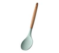 BDJXOZYH Silicone Non Stick Kitchen Cooking Utensil Set Wooden Handle Spoon, Light Green, key
