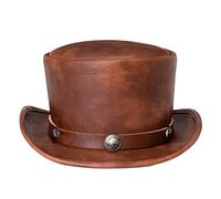 BDJXOZYH Stovepipe Top Hat Costume Magician Victorian Wedding PU Kids Showman Brown, 30x14cm
