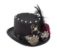 BDJXOZYH Unisex Steampunk Top Hat Gothic with Rivets Fedora for Adult Novelty Item