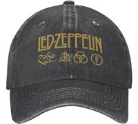 BDJYHACP Baseball Cap Snapback Sun Hat Casual Band Baseball Cap Distressed Denim Beanie Snapback Heavy Metal Led Zeppelins Outdoor Activities Birthday Gift for Men Women