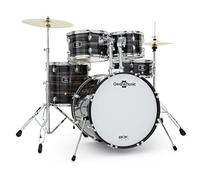 BDK-20 Fusion Drum Kit by Gear4music, Black Oyster | All-Inclusive Package Perfect for Learning Drums, Bright Articulate Tone from Poplar Build, Double-Braced, Black Oyster