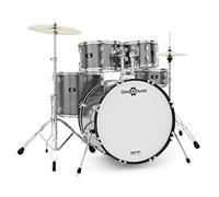 BDK-22 Rock Drum Kit by Gear4music, Silver Sparkle | All-Inclusive Package Perfect for Learning Drums, Bright Articulate Tone from Poplar Build, Double-Braced, Silver Sparkle