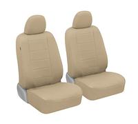 BDK carXS Beige Leather Car Seat Covers Front Seats Only, 4-Piece Faux Leather, Includes Front Seat Covers, Automotive Seat Covers for Trucks SUV