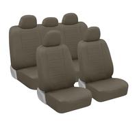 BDK carXS UltraLuxe Beige Leather Car Seat Covers Full Set - 9 Piece Faux Leather Interior Seat Cover Set, Includes Front and Back Seat Cover, Premium Automotive Seat Covers for Cars Truck Van SUV