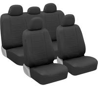 BDK carXS UltraLuxe Black 9 Piece Faux Leather Interior Seat Cover Set, Includes Front and Back Seat Cover, Premium Automotive Seat Covers for Cars Truck Van SUV