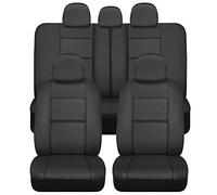 BDK Croc Skin Faux Leather Car Seat Covers, Full Set Black - Universal Fit Design, Airbag Compatible, Front and Back Interior Covers for Cars Trucks Vans and SUVs