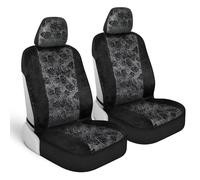 BDK FreshProtect Midnight Maui Sideless Fun Graphic All Protective Front Seat Covers for Auto Cars -Sedan Truck SUV Minivan - Non Fade - Universal 2 Piece