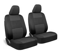BDK PolyPro Car Seat Covers Front Set in Charcoal on Black - 2 Front Seat Covers for Cars, Easy to Install Car Seat Cover Set, Car Accessories for Auto Trucks Van SUV