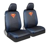 Superman Car Seat Covers for Front Seats with Matching Seat Belt Pads - Officially Licensed Warner Brothers Superhero Auto Accessories Bundle, Made for Car Truck Van and SUV