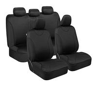 BDK UltraSleek Black Seat Covers for Cars, Two-Tone Front Seat Covers with Matching Back Car Seat Cover, Made to Fit Most Auto Truck Van SUV, Interior Car Accessories, Car Seat Covers Full Set