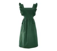 BDKMMS Apron, Cotton Breathable Cross Back Apron with Side 2-Pockets for Cooking, Baking, Painting, Gardening