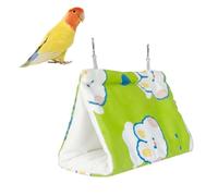 BDKMMS Bird Warm Nest, Triangle Hanging Birds Hammock Bed with 2Pcs Hooks, Two-Way Tunnel Parrots Cave for Lovebirds Cockatiels Budgies Cage Accessories