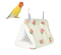 BDKMMS Bird Warm Nest, Triangle Hanging Birds Hammock Bed with 2Pcs Hooks, Two-Way Tunnel Parrots Cave for Lovebirds Cockatiels Budgies Cage Accessories