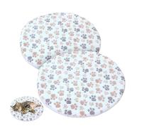 BDKMMS Cat Cushion, 2Pcs 15.7Inch Round Soft Cat Sleeping Mat Washable Pet Cushion Bed for Cats Kittens Puppies
