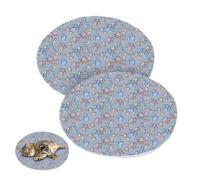 BDKMMS Cat Cushion, 2Pcs 15.7Inch Round Soft Cat Sleeping Mat Washable Pet Cushion Bed for Cats Kittens Puppies