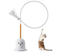 BDKMMS Cat Teaser Toy, Ghost Wand Teaser with Suction Base, Cats Interactive Toys with Bell for Indoor Cat, Sticks to Window Glass Tile