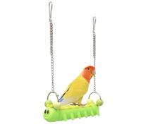 BDKMMS Caterpillar Shaped Bird Swing Perch, Hanging Parrot Toy with Non-slip Raised Dot & Metal Ring for Parrot Hamster Sugar Glider Habitat Enrichment