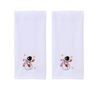 BDKMMS Christmas Hand Towels, 2PCS Embroidered Cotton Santa Snowman Tree Kitchen Dish Towels Quick-Dry Holiday Towel Set for Christmas Decoration