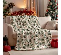 BDKMMS Christmas Throw Blanket, 39.4×51.2Inch Flannel Soft Blankets Warm Christmas Tree Blanket for Xmas Home Sofa Couch Bed Decor