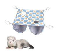 BDKMMS Ferret Rat Hammock, Double-Layered Guinea Pig Hideout Hanging Bed with Four Hooks, Hamster Tunnel Cave for Small Animals