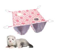 BDKMMS Ferret Rat Hammock, Double-Layered Guinea Pig Hideout Hanging Bed with Four Hooks, Hamster Tunnel Cave for Small Animals