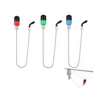 BDKMMS Fishing Bite Indicators, 3Pcs Carp Fishing Bobbins with Chain Illuminated Bite Alarms for Night Fishing