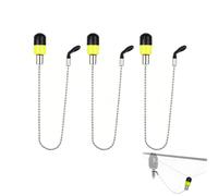 BDKMMS Fishing Bite Indicators, 3Pcs Carp Fishing Bobbins with Chain Illuminated Bite Alarms for Night Fishing