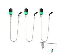 BDKMMS Fishing Bite Indicators, 3Pcs Carp Fishing Bobbins with Chain Illuminated Bite Alarms for Night Fishing