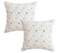 BDKMMS Ghost Pillow Covers, 2Pcs 18x18inch Cute Ghosts Pillow Case Soft Plush Throw Cushion Cases for Home Decor