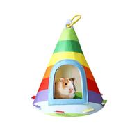 BDKMMS Hamster Warm Bed, 7.09 * 7.09 * 9.06in Small Animal Cage House with Metal Hook, Detachable Guinea Pig Hamster Nest for Small Animals